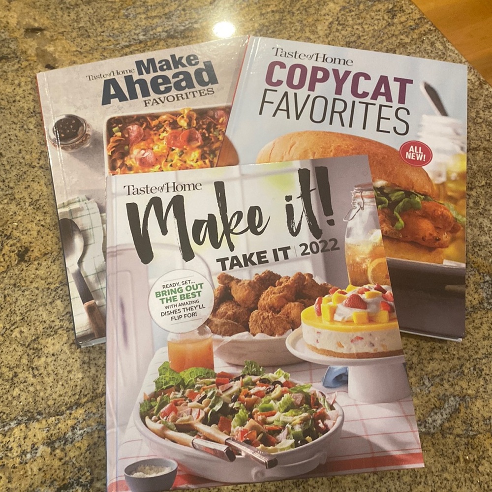 Three Taste of home cookbooks